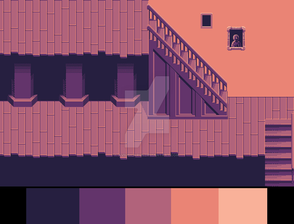 Room Pixel art practice (5 colors)