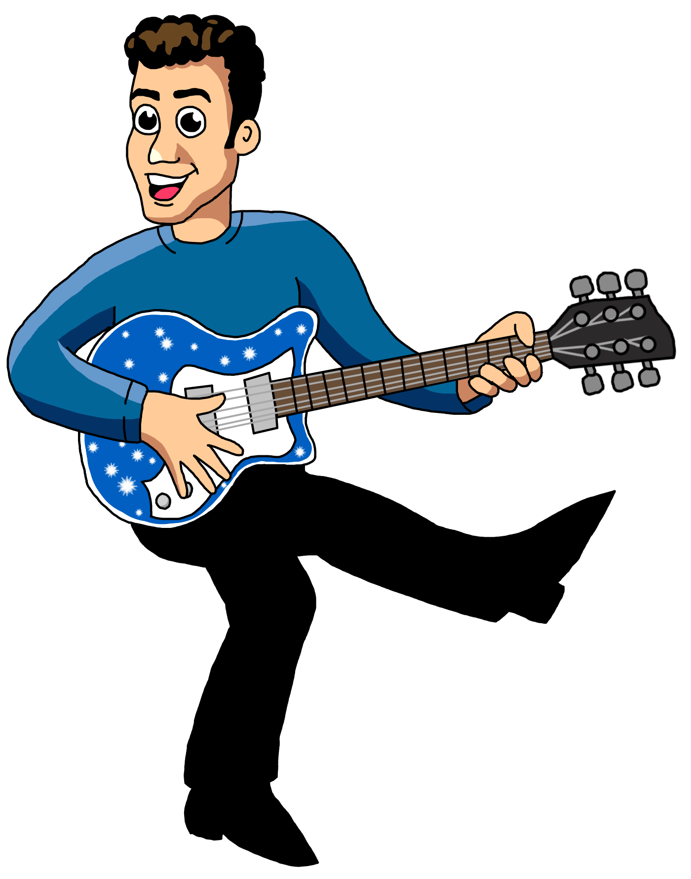 Cartoon Anthony With Blue Maton Guitar By Jjmunden On Deviantart
