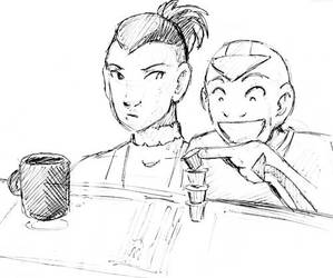 Aang, Sokka and Tiny Milk