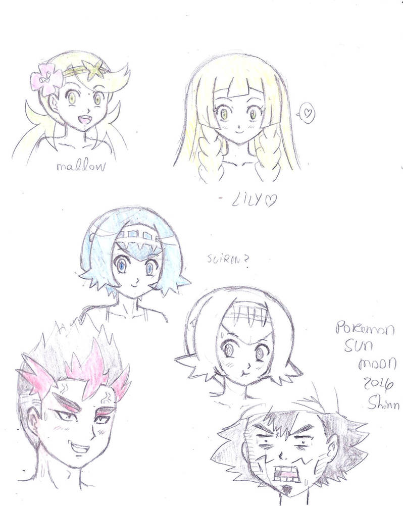 Pokemon Sun Moon Trainers Sketch By Shinn3 On Deviantart Pokemon Sun Moon Trainers Sketch By Shinn3 On Deviantart