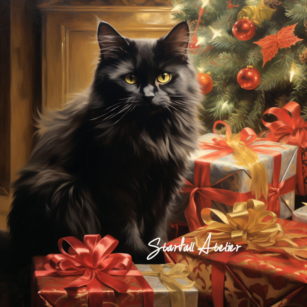 Merry christmas black sales cat
