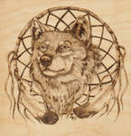 Woodburning: Wolf by Aliehs