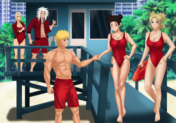 Commission: Naruto baywatch by Amenoosa