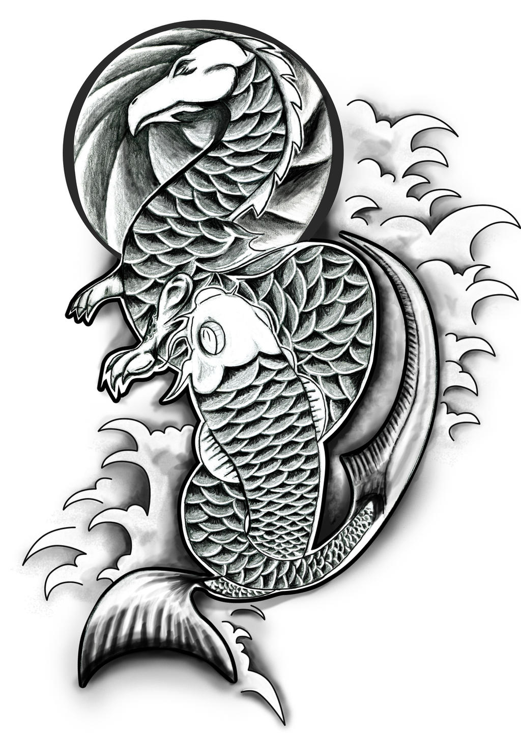 Dragon and Koi