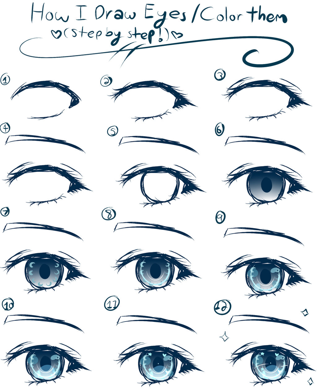 Drawing Tutorial~ Female Anime Eyes by Xx-Anime-UT-Trash-xX on DeviantArt