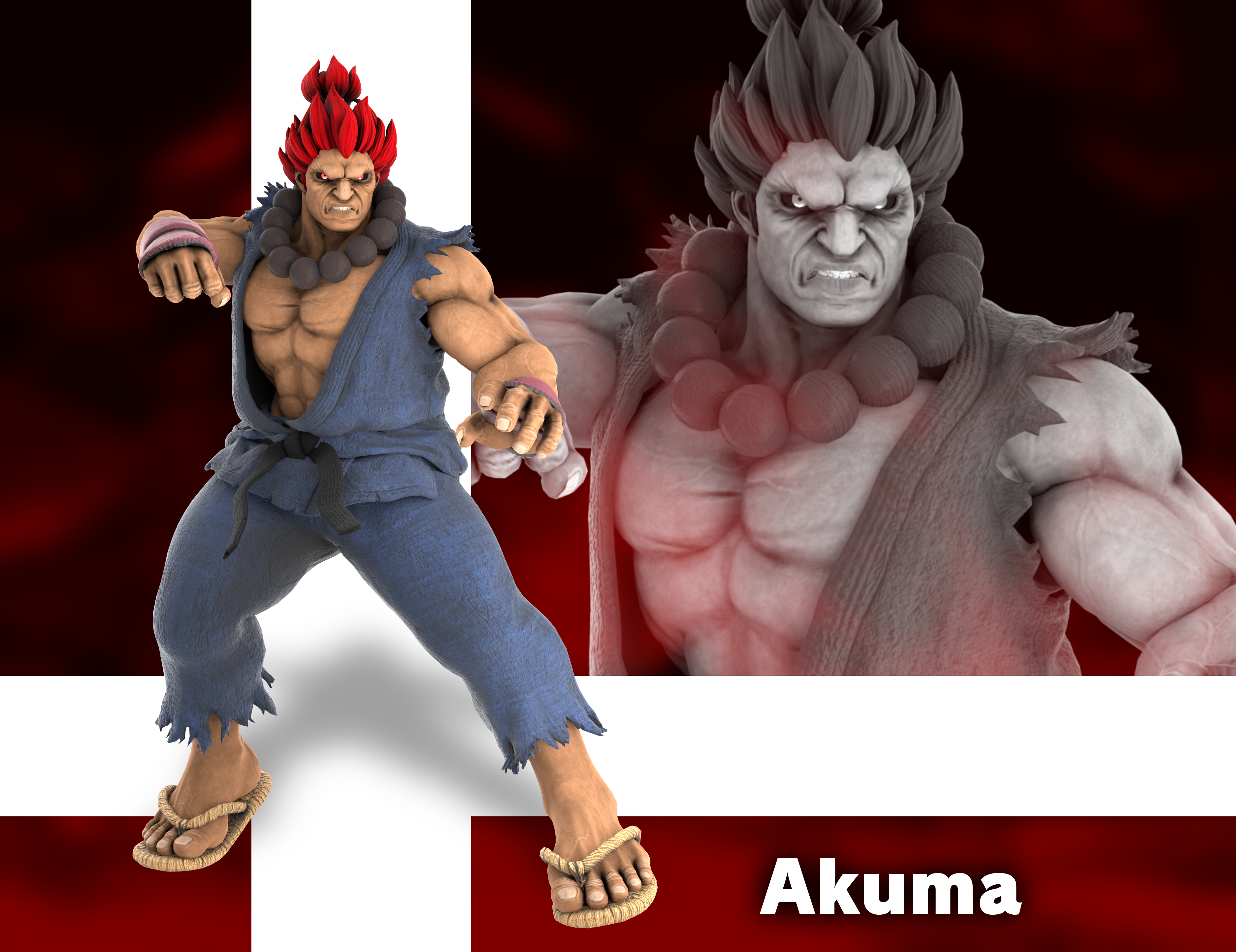 Akuma (Street Fighters) Render by Soul151Killer on DeviantArt