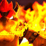 3D Render Bowser in the Fire Sea