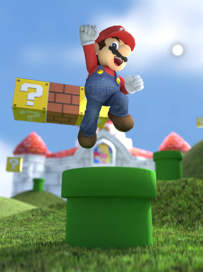 Mario Back Render 3D Render: Super Mario by MegaMario2001 on DeviantArt