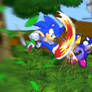 Blender Sprite Image: Sonic VS Meta Knight