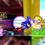 Blender Sprite Image: Metal Sonic VS Wario