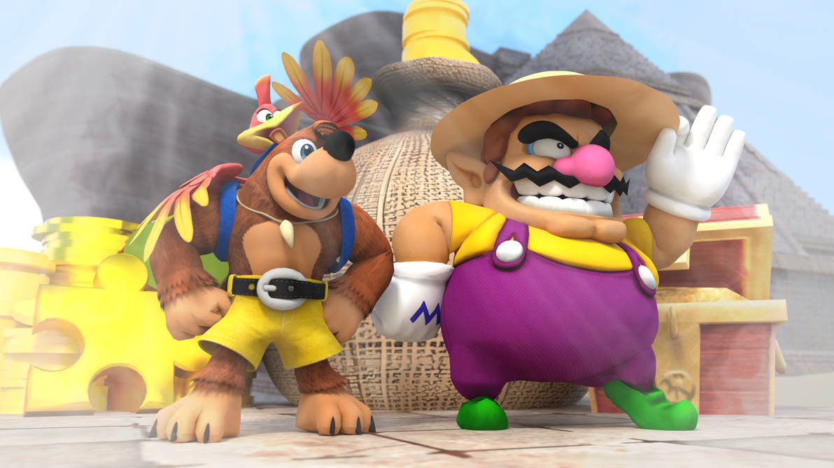 3D Render: Banjo and Kazooie with Wario by MegaMario2001 on DeviantArt