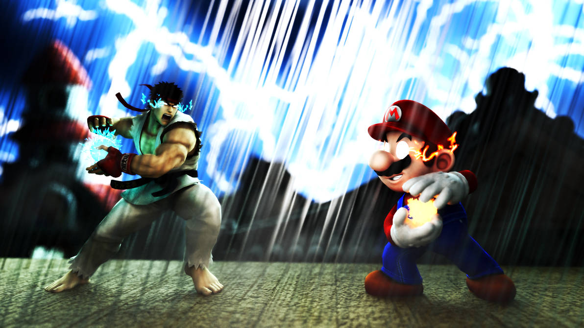Shrek Vs Ryu 3D Render: Ryu VS Mario by ZDooarte on DeviantArt