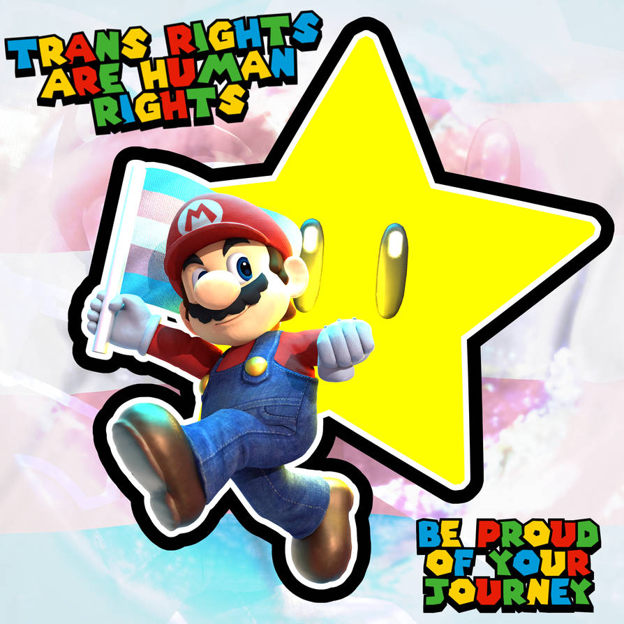 3D Render: Mario Says Trans Rights by Ziti-Man-Mario on DeviantArt