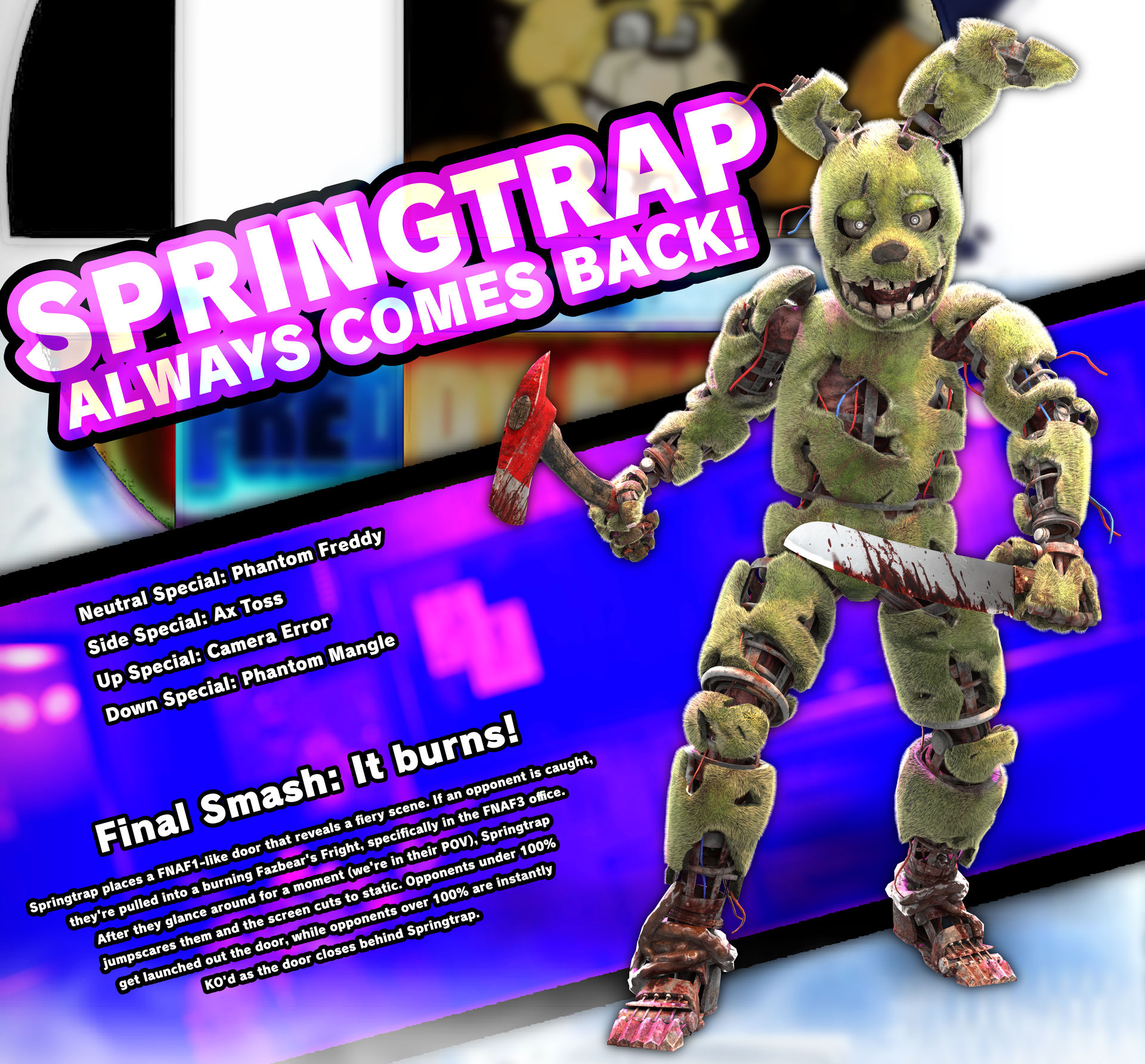 Spring Trap Dbd Back Smash Render: Springtrap (DBD Edition) by ZDooarte on DeviantArt