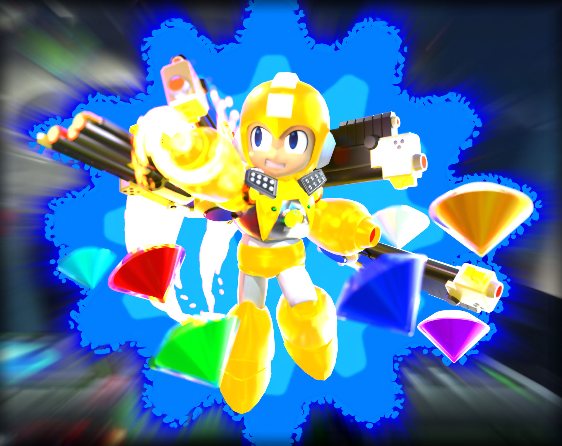 Mega Man Razor Form 3D Render: What if Mega Man had a Sonic Super Form by ZDooarte on ...