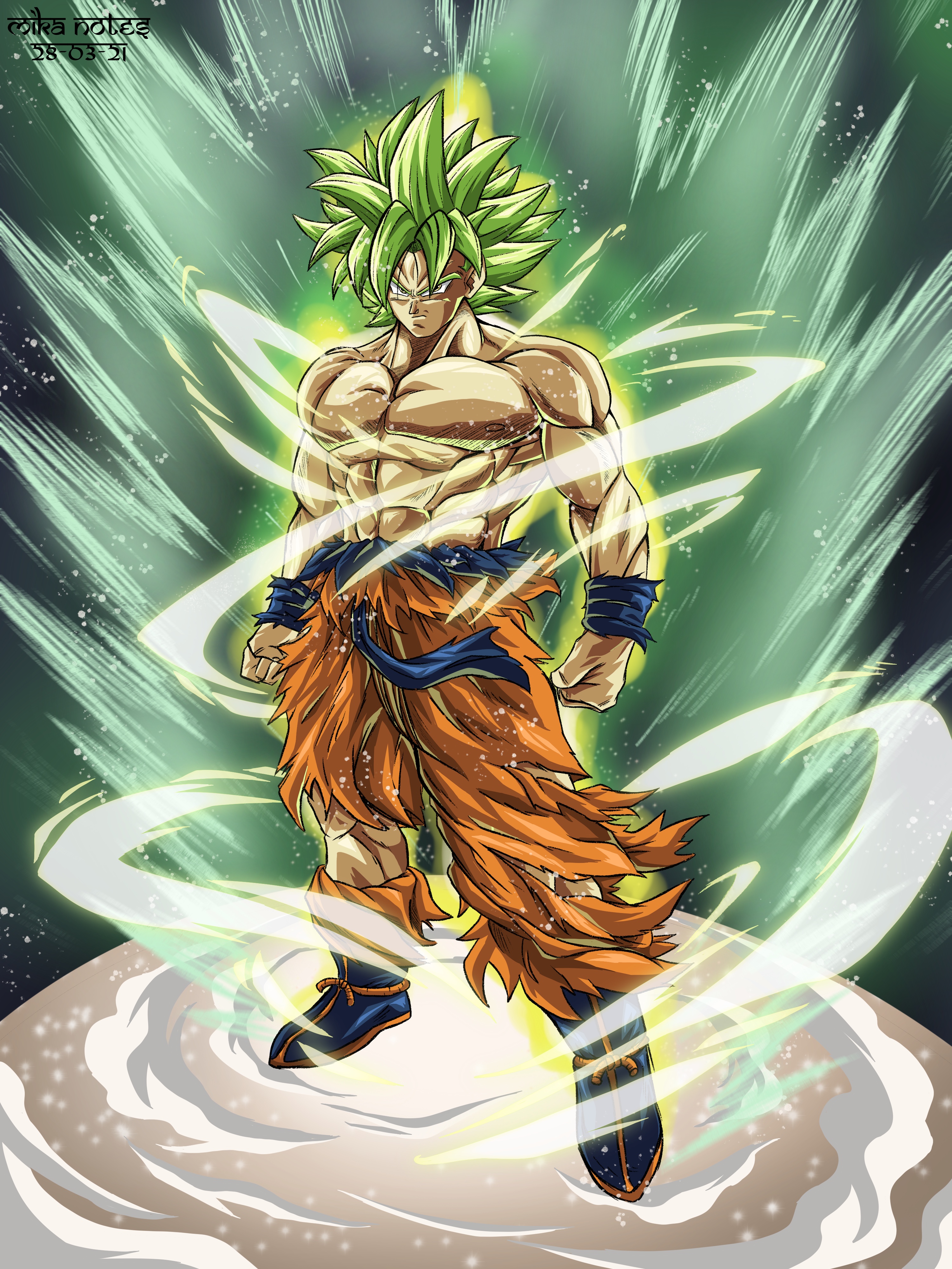 pic Goku Super Saiyan Green Full Body goku super saiyan green by mikanotes on