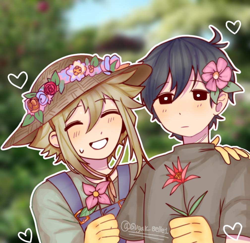 Basil and sunny on garden day by kawaiiduck18 on DeviantArt