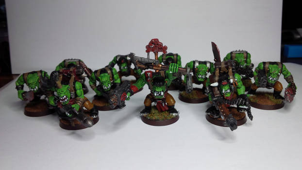 WH40K Ork Boyz and Nob Squad 1 Commission