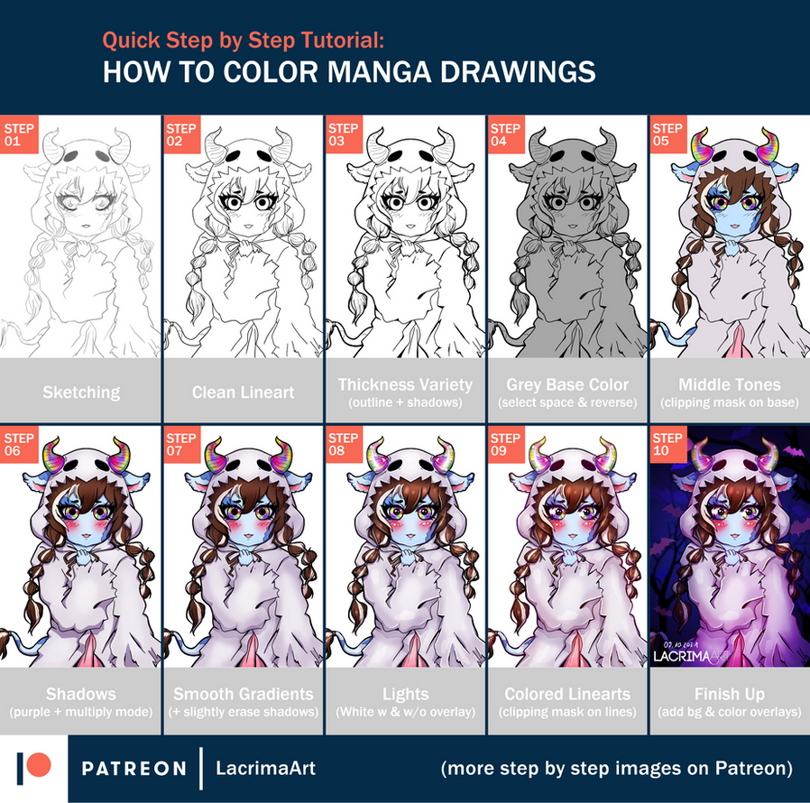 How to Color Manga Drawings (Quick Tutorial) by LacrimareObscura on ...