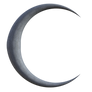 Freebie! Silver 3d moon, png overlay.