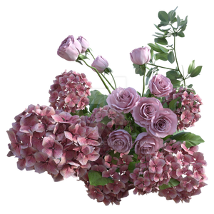 Bunch of pink flowers 1, png overlay.