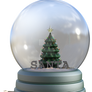 Snow Globe with Tree, Png Overlay.
