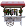 White Wood Flower Cart, png overlay.