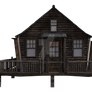 Old wooden hut, png overlay.