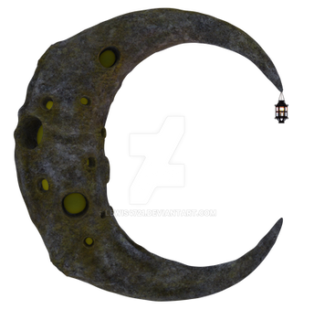 Moon Prop with Lantern, Png Overlay.