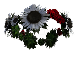 Sunflower headdress 6, png overlay.