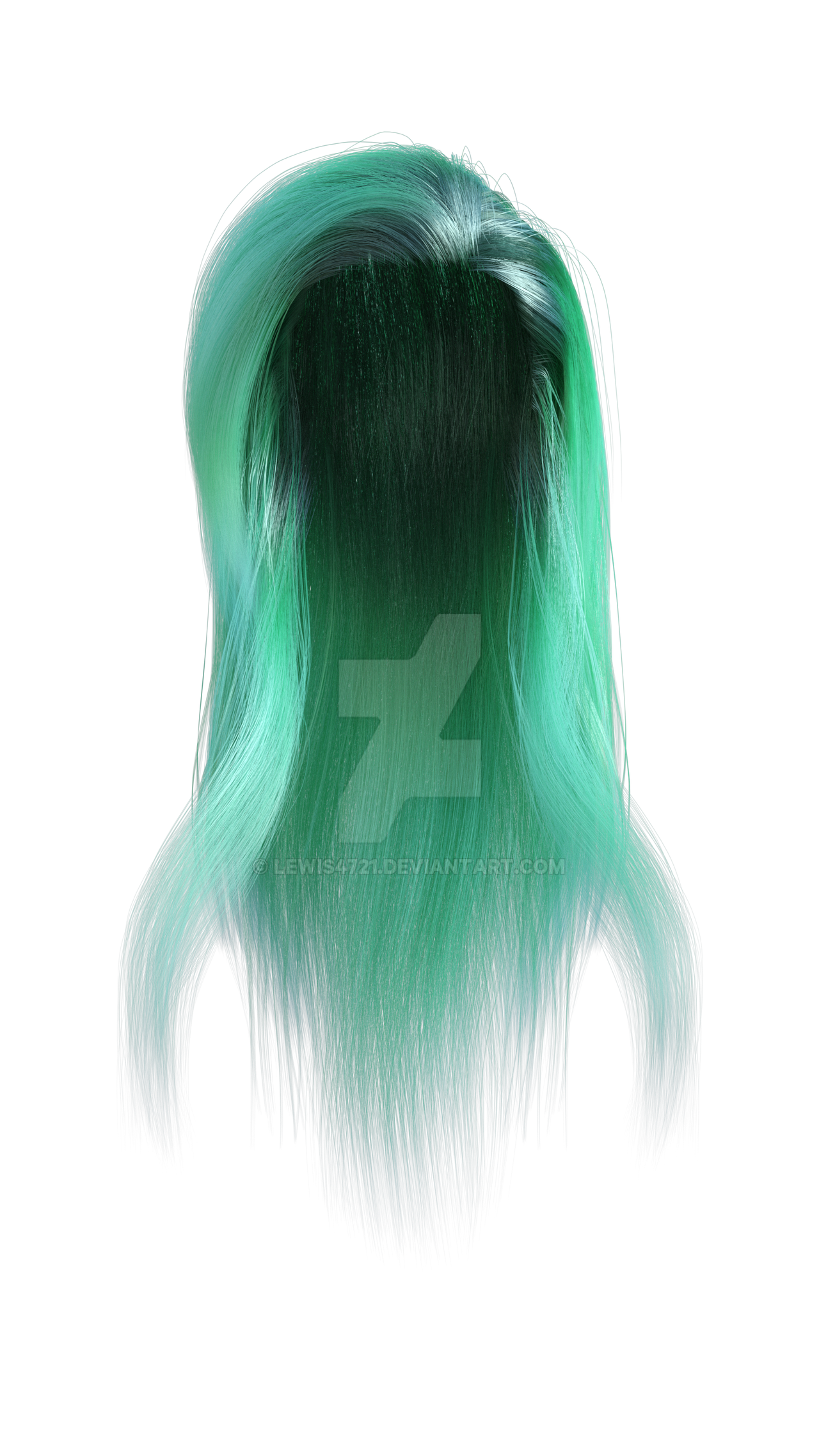 Green sales wig png