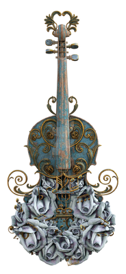 Swan Rose Violin 4, png overlay.
