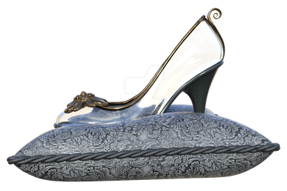 gothic glass slipper on pillow 1, png overlay.