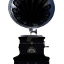 Vintage gothic gramophone 1, png overlay.