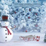 Snowmans Christmas Digital Backdrop / Background.