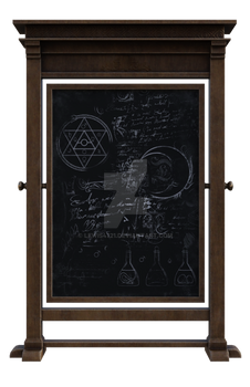 Vintage wizards blackboard 1, png overlay.
