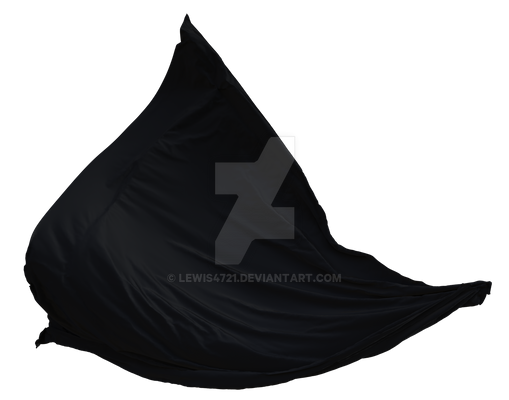 Black flying fabric 5, png overlay.