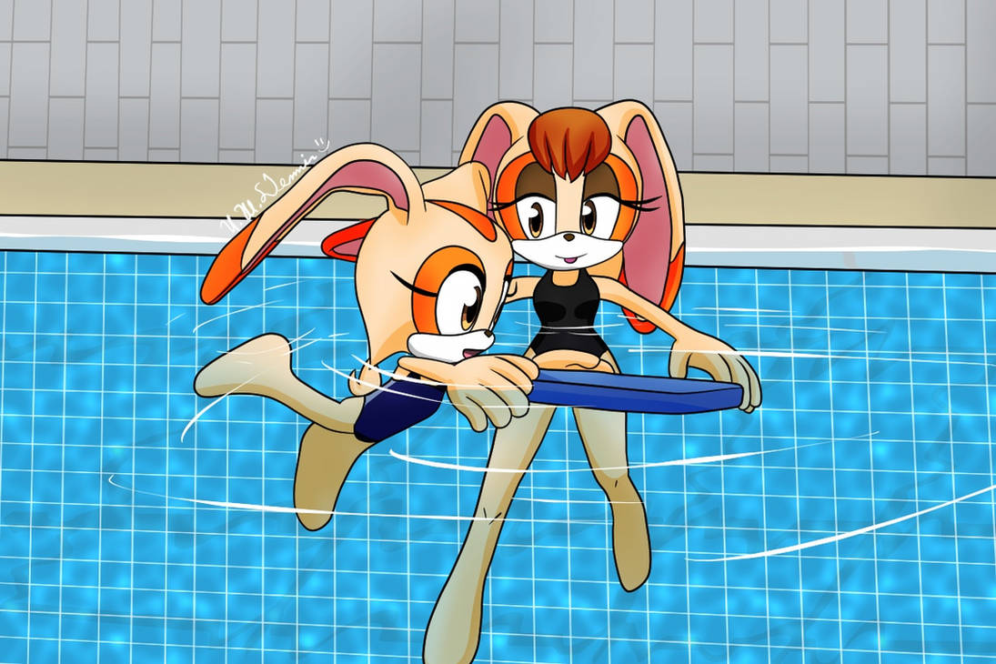 Mom Rabbit Swim Rabbits Swimming Lessons by UWDennis on DeviantArt
