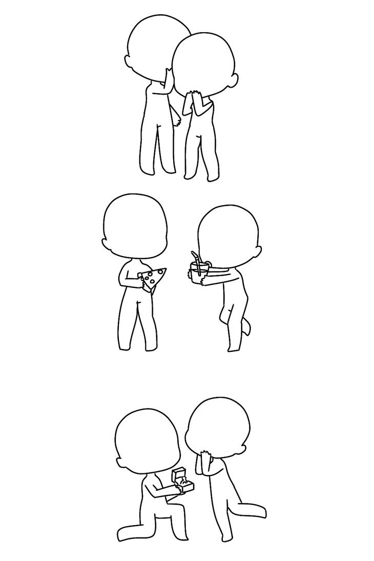 Free to Use Chibi Couple Pose References
