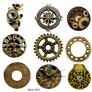 Steampunk Clock accessories Stock Photo