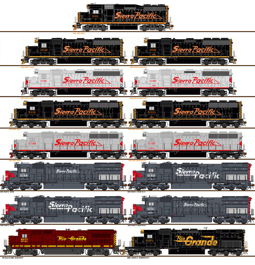 Sierra Pacific complete roster by CNW8646 on DeviantArt