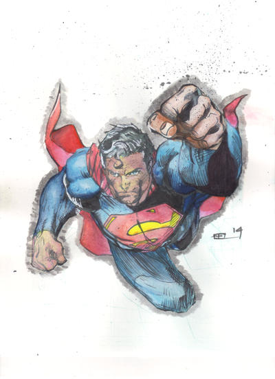Superman Flying by Jim Lee -pencils, EEL -inks c by eel-art on DeviantArt