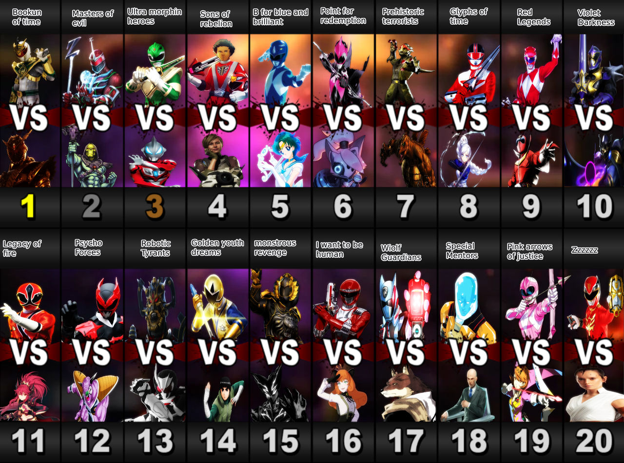 My favorite 20 Power Rangers Matchups by Lars125 on DeviantArt