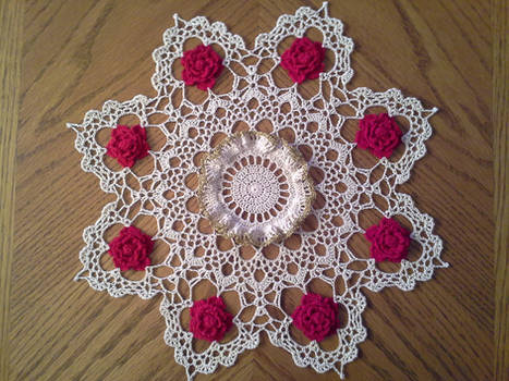 Christmas Rose Doily