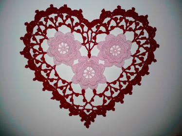 Rose Heart Doily