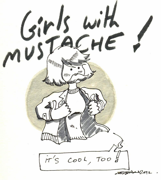 Girls with mustache