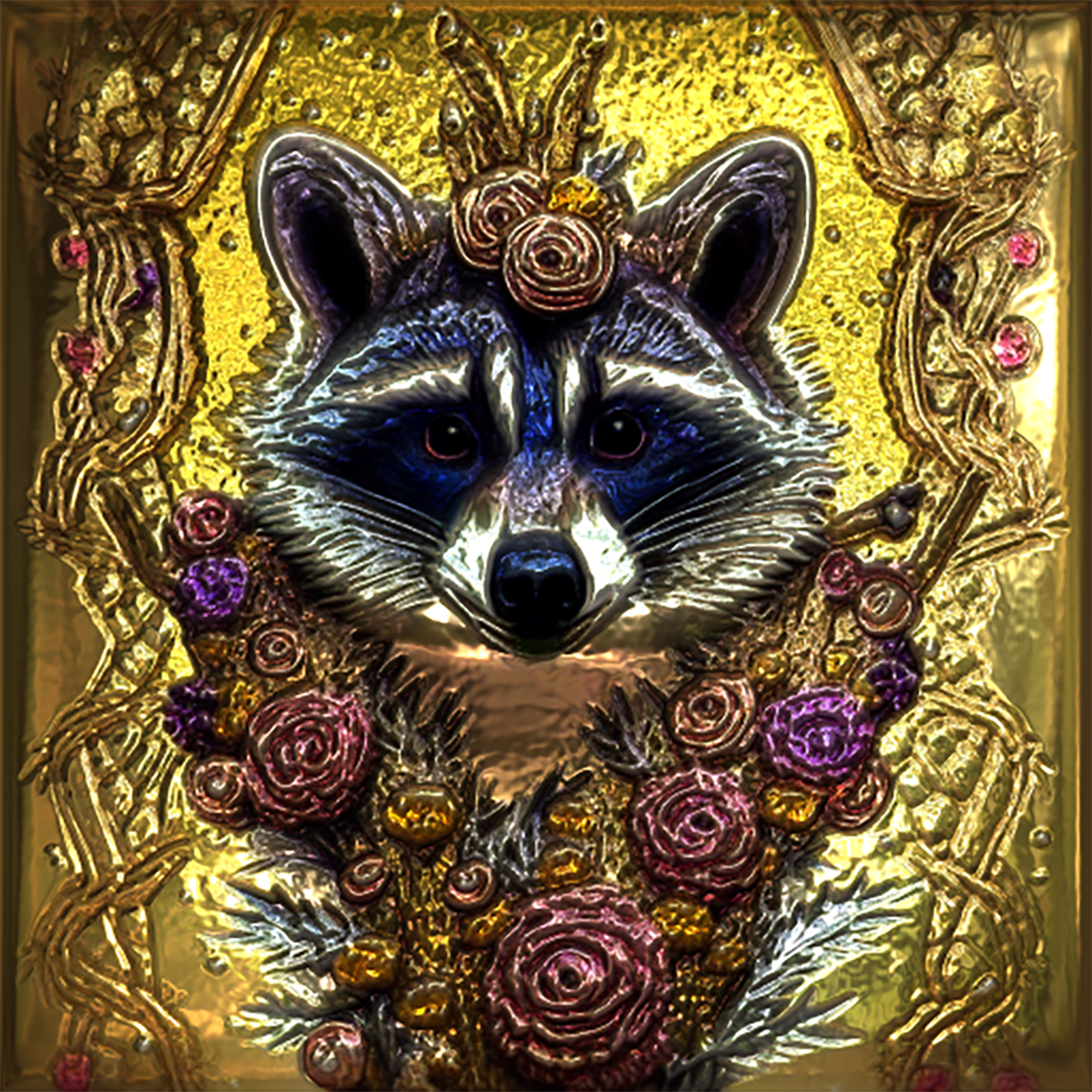 Metal Racoon Panel Metal Art - Racoon by 77tradewinds on DeviantArt