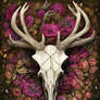 DreamUp Creation - Deer Skull on Flowers