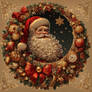Golden Christmas Foils - Crescent Santa Wreath