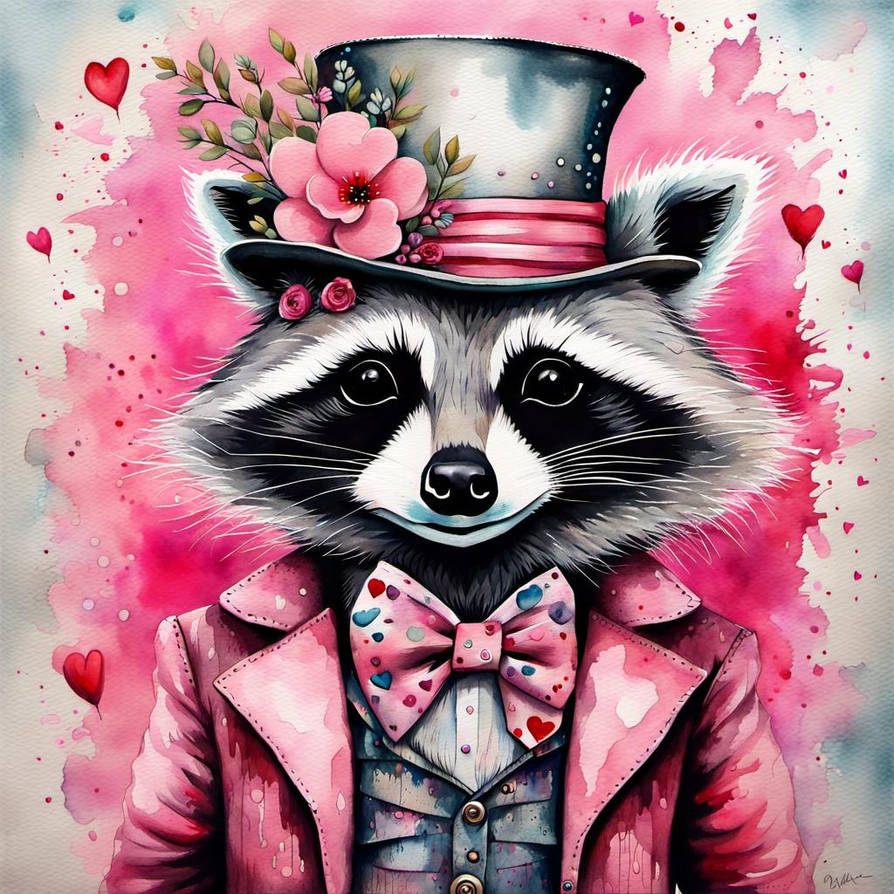Valentine Romantic Racoon by 77tradewinds on DeviantArt